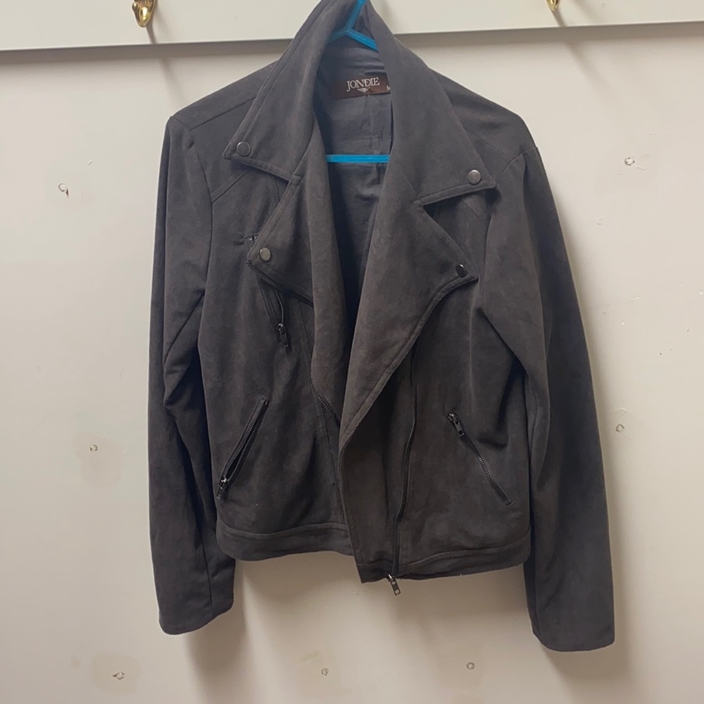 Suede moto jacket